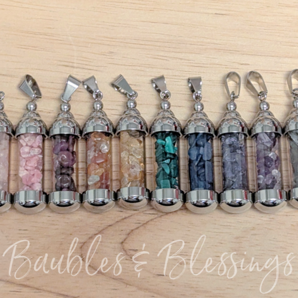 RESERVED for C: Crystal Vial Necklace with Kyanite