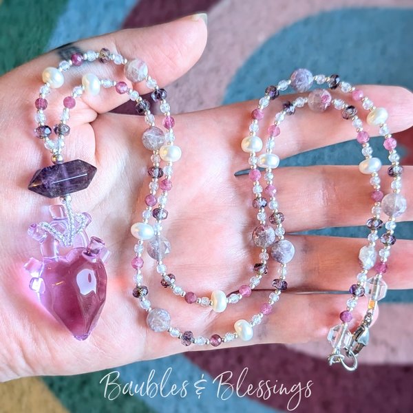 RESERVED for A: Purple Heart Necklace