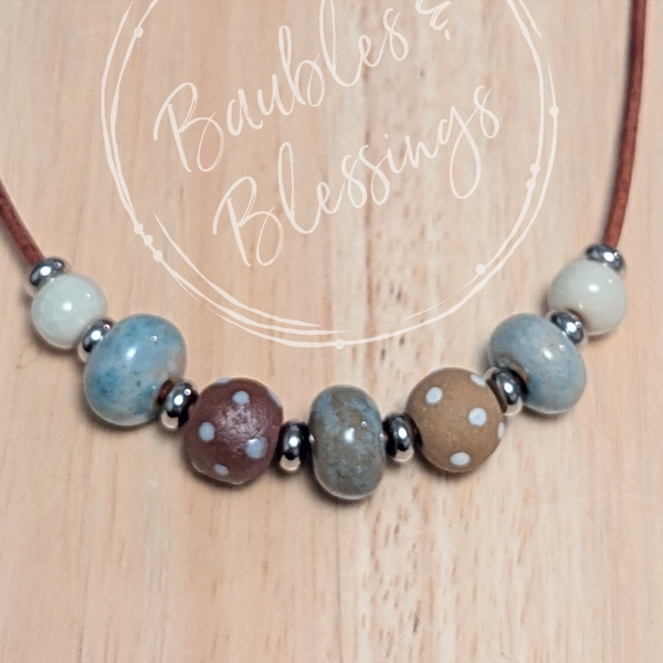 Fidget-Friendly Polka Dots Ceramic Necklace