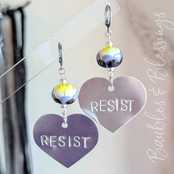 Resistance is Love: Earrings with Nonbinary Pride Flowers