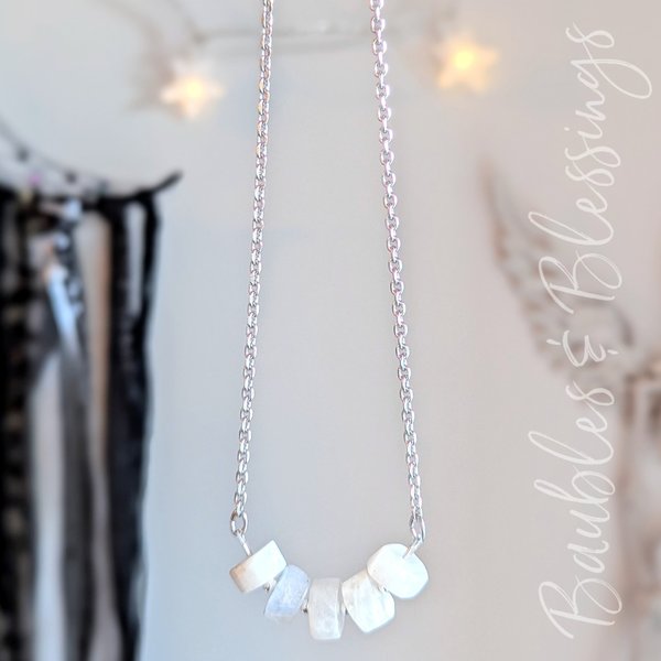 Simple Moonstone Necklace: Third Eye & Crown Chakras