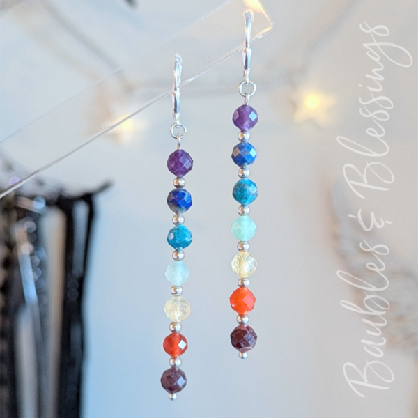 Sweet Chakra Balancing Rainbow Gemstone Earrings