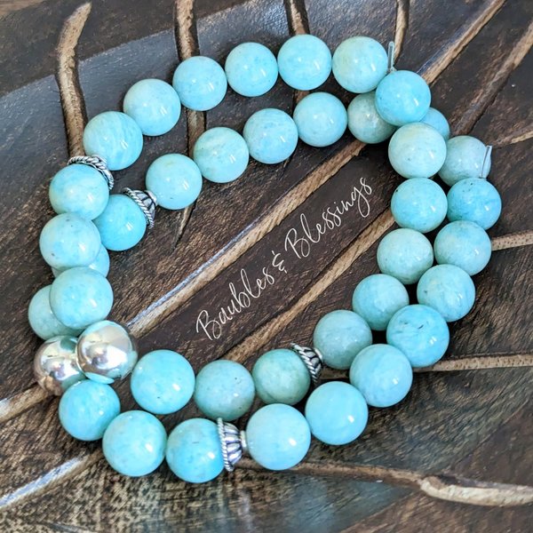 Chunky Amazonite Bracelets for Success & Balance