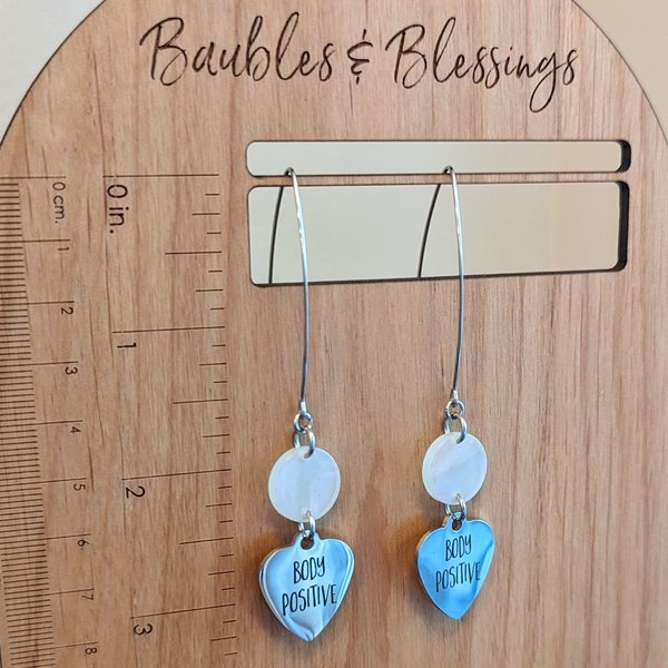 Acetate & Stainless Steel "Body Positive" Earrings