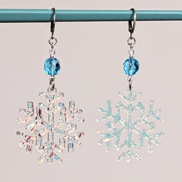 RESERVED for J: Snowflake Earrings